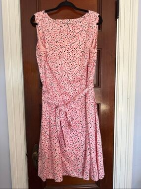 Anne Klein Pink Floral Tie-Waist Knee-Length Dress - 18W